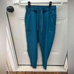 Jaanuu essential 5 pocket scrub pants teal size XSP
